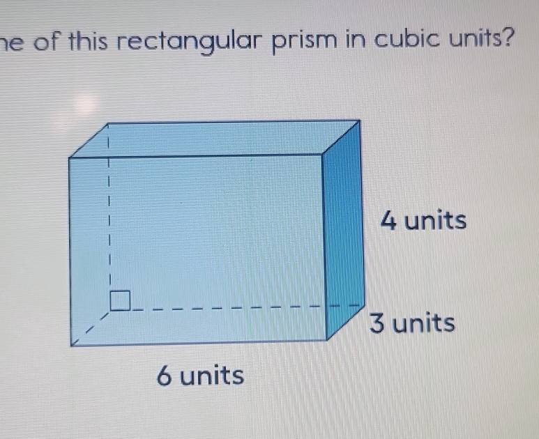 he of this rectangular prism in cubic units?