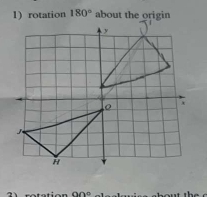 rotation 180° about the origin 
atation 90º