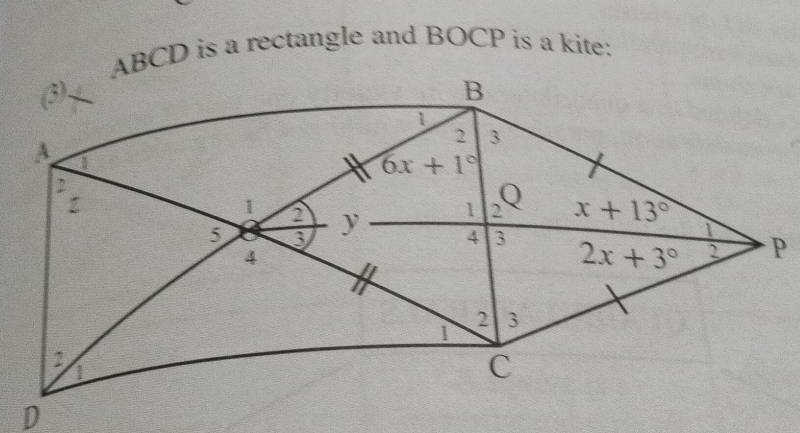 BCD is a rectangle and BOCP is a kite:
P
D