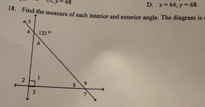 J3,y=68
D. x=64,y=68