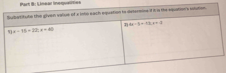 Linear Inequalities