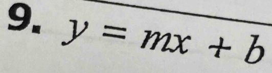 y=mx+b