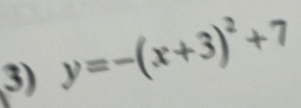 y=-(x+3)^2+7