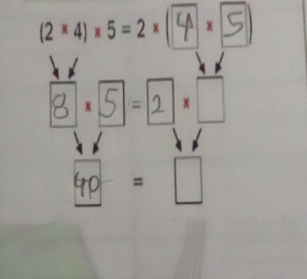 (2×4)×5=2×(×)
8(⑤-□)□
4p = □