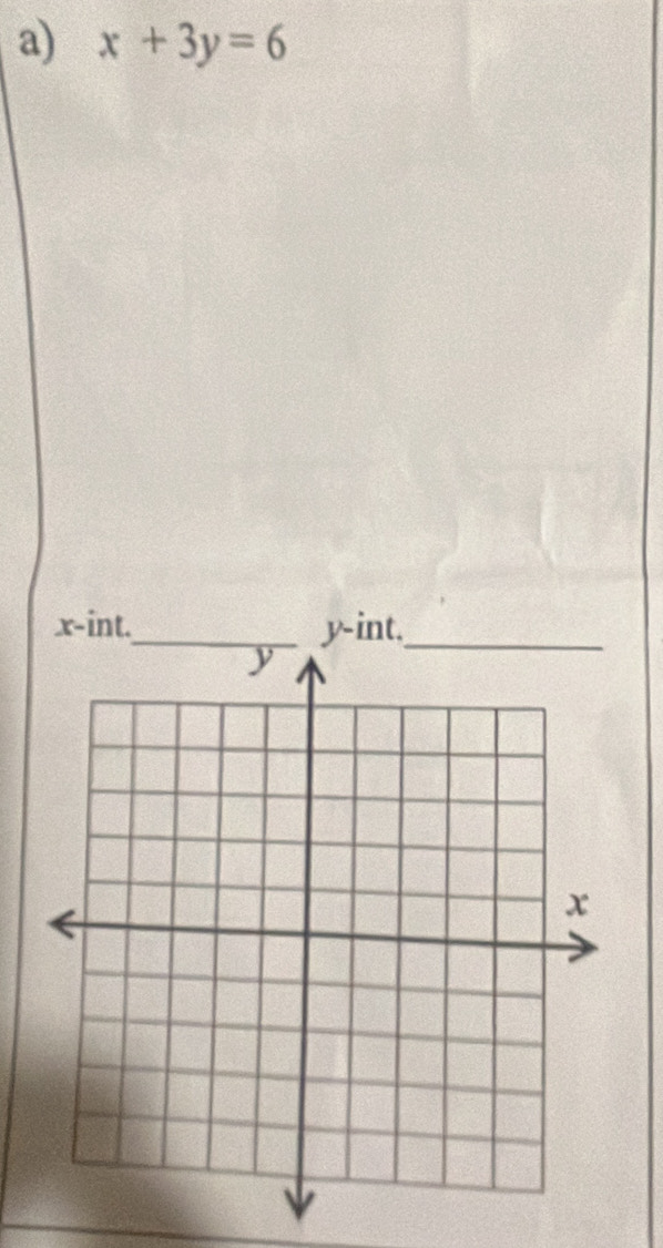 x+3y=6
x -int._ yint._