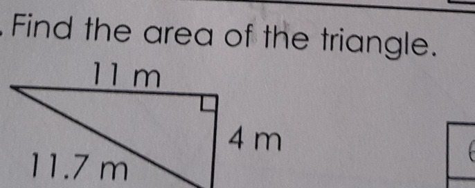 Find the area of the triangle.