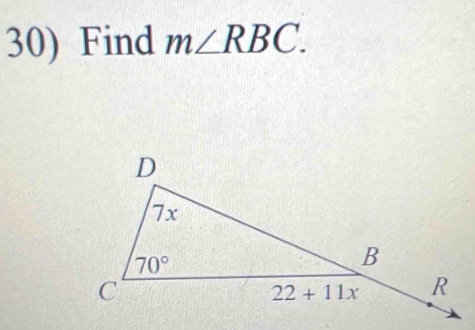 Find m∠ RBC.