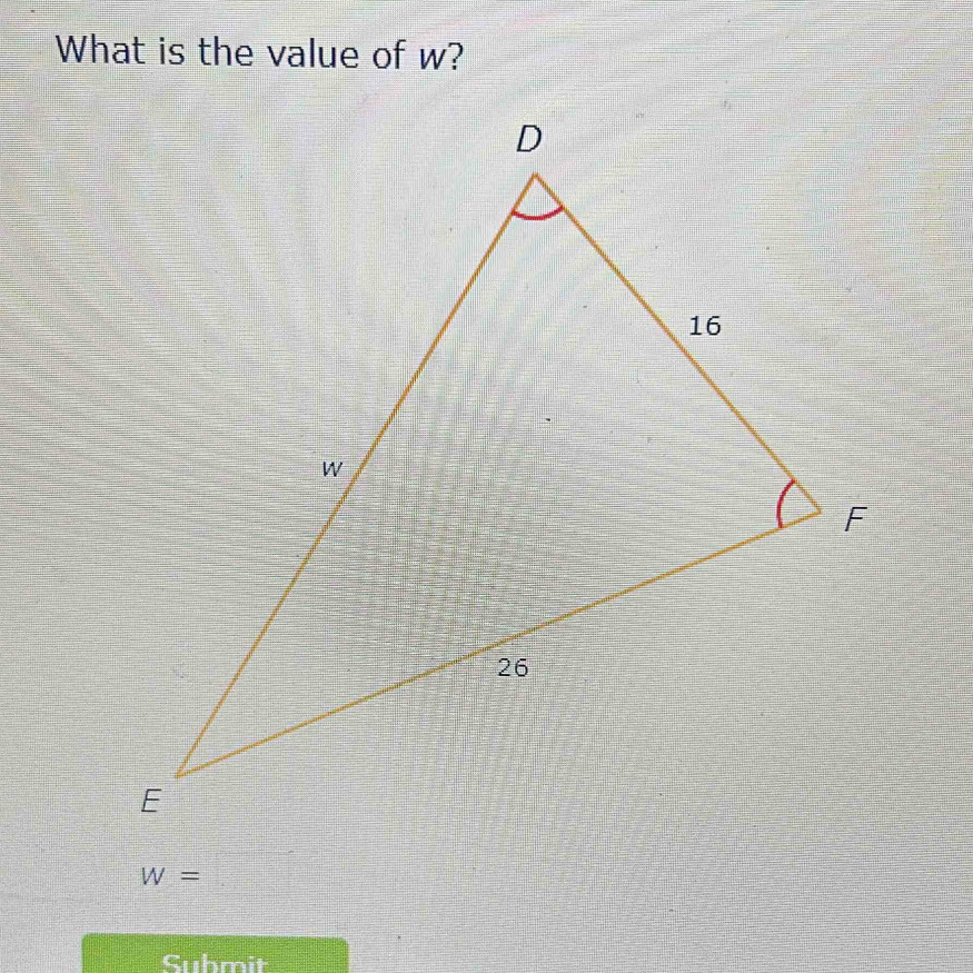 What is the value of w?
w=□
Suhmit