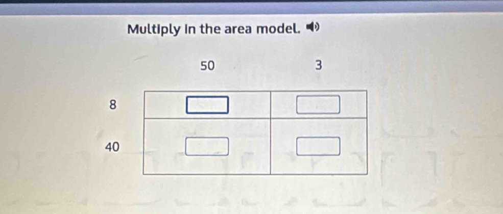 Multiply in the area model.