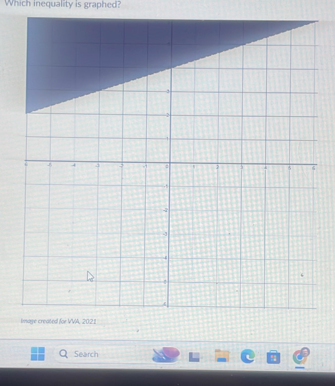 Which inequality is graphed? 
Search