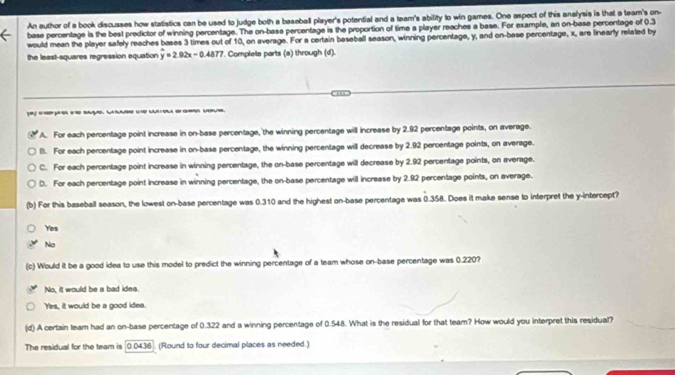 Solved: An author of a book discusses how statistics can be used to ...