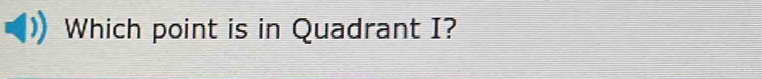 Which point is in Quadrant I?