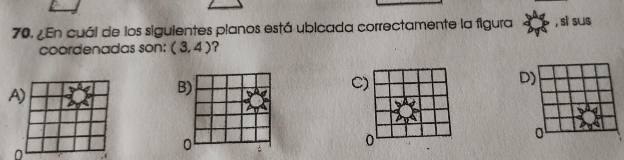 Resuelto:¿En cuál de los siguientes planos está ubicada correctamente ...
