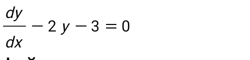  dy/dx -2y-3=0