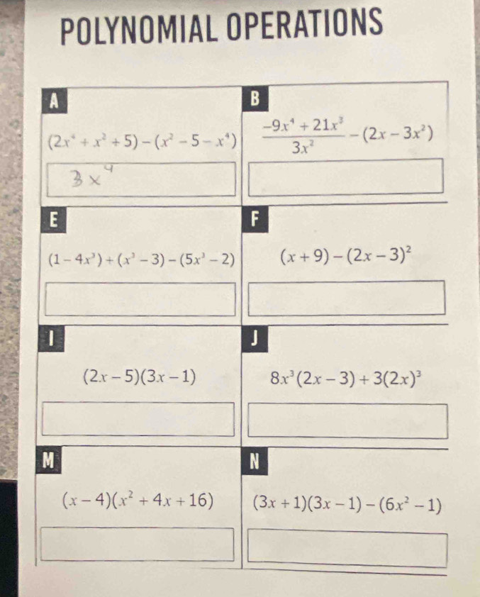 POLYNOMIAL OPERATIONS