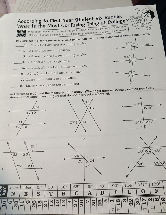 Solved: According to First-Year Student Bix Babble, What Is the Most ...