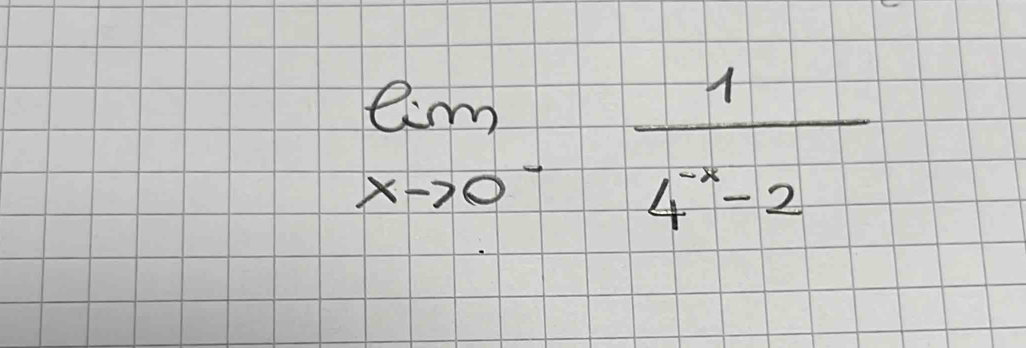 limlimits _xto 0^- 1/4^(-x)-2 