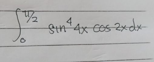 ∈t _0^((π /2)sin ^4)4xcos 2xdx