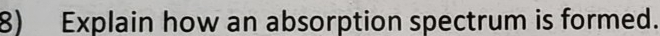 Explain how an absorption spectrum is formed.