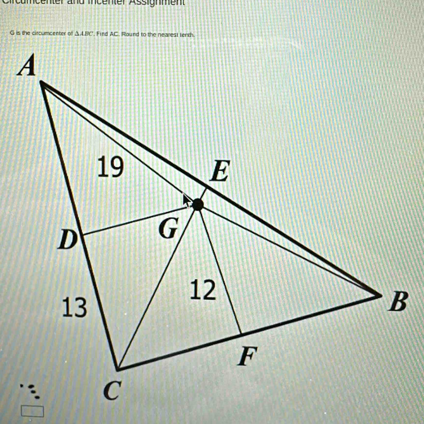 Circumcenter and mcenter Assignment