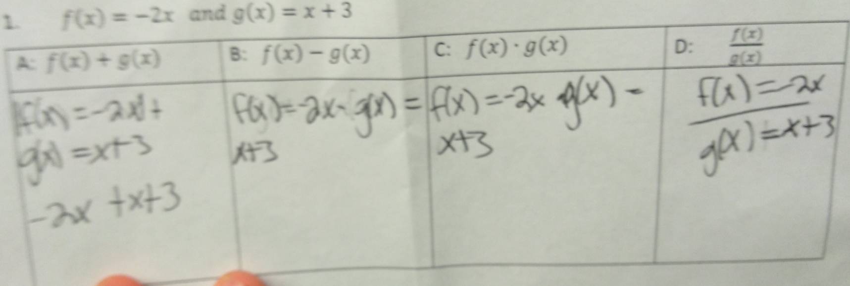 1and g(x)=x+3