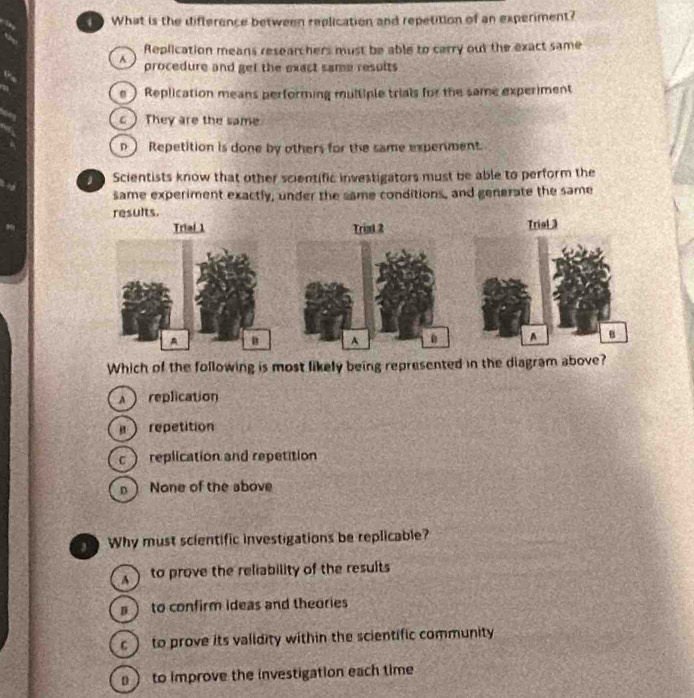 Solved: What is the difference between replication and repetition of an ...