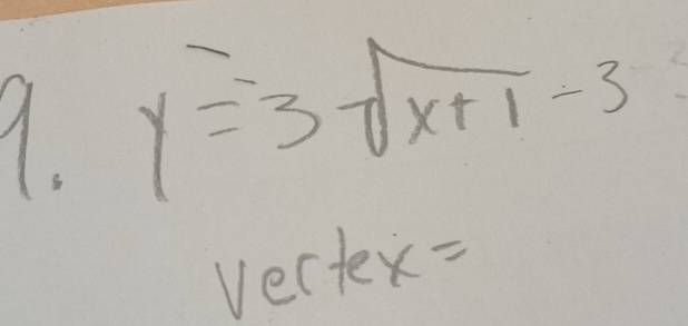 A y=3sqrt(x+1)-3
vert x^2