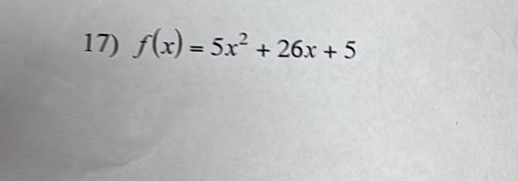 f(x)=5x^2+26x+5