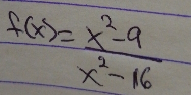 f(x)= (x^2-9)/x^2-16 