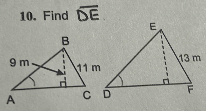 Find overline DE