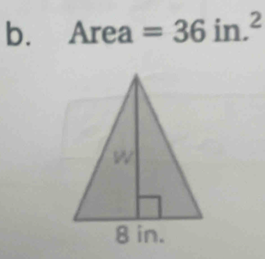 bì Area =36 in.^2