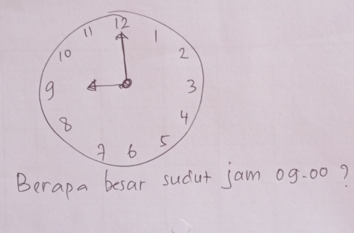 Berapa besar sudut jam 0g:00?