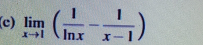 limlimits _xto 1( 1/ln x - 1/x-1 )