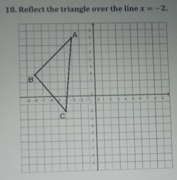 Reflect the triangle over the line x=-2.