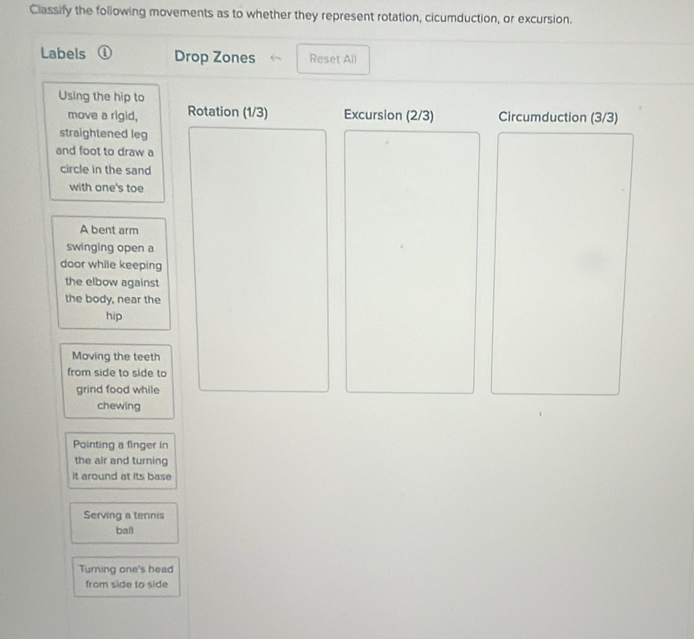 Solved: Classify the following movements as to whether they represent ...