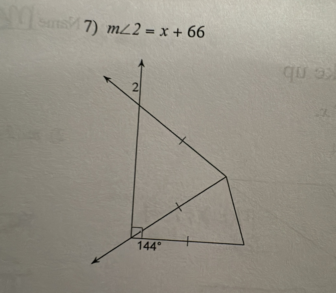 m∠ 2=x+66
G1 a