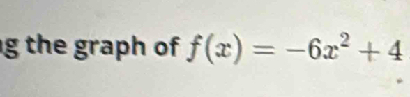 the graph of f(x)=-6x^2+4