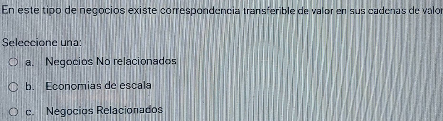 Resuelto:En este tipo de negocios existe correspondencia transferible ...