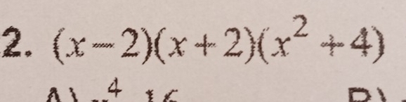 (x-2)(x+2)(x^2+4)
4