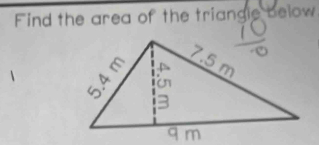 Find the area of the triangle below