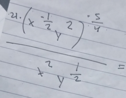 frac 4.(x^(-frac 1)3y^2)^- 5/4 x^(frac 1)4y^(-frac 1)2=