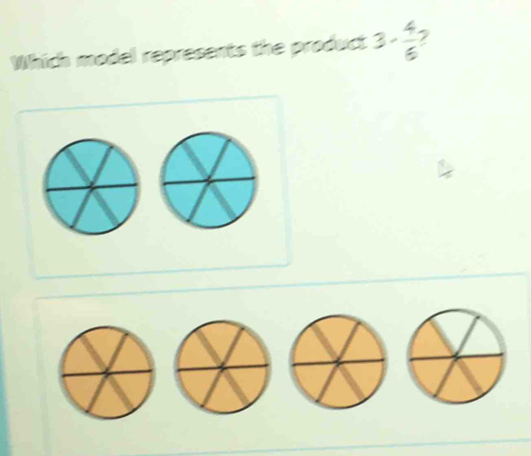 Which model represents the product 3·  4/6 