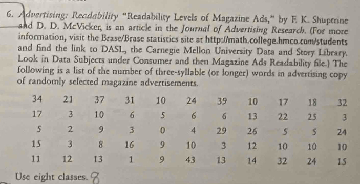 Solved: Advertising: Readability “Readability Levels of Magazine Ads ...