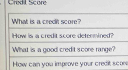 Credit Score 
e