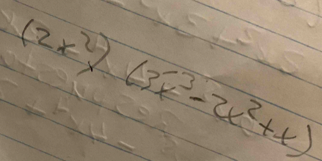 (2x^2)(3x^(-3)-2x^2+x)