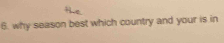 why season best which country and your is in