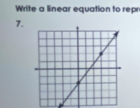 Write a linear equation to repr 
7.