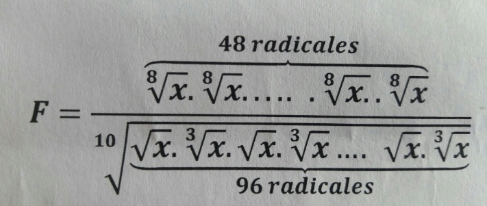 F=frac  48radicalrs/sqrt[3](x)· sqrt[6](x)......sqrt[6](x) ]x]xsqrt[16](frac sqrt x).sqrt[3](x).sqrt[5](x)sqrt[3](frac sqrt [5]x)sqrt[6](frac sqrt x).sqrt[3](x)...sqrt[3](x)