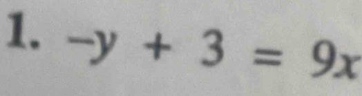 -y+3=9x