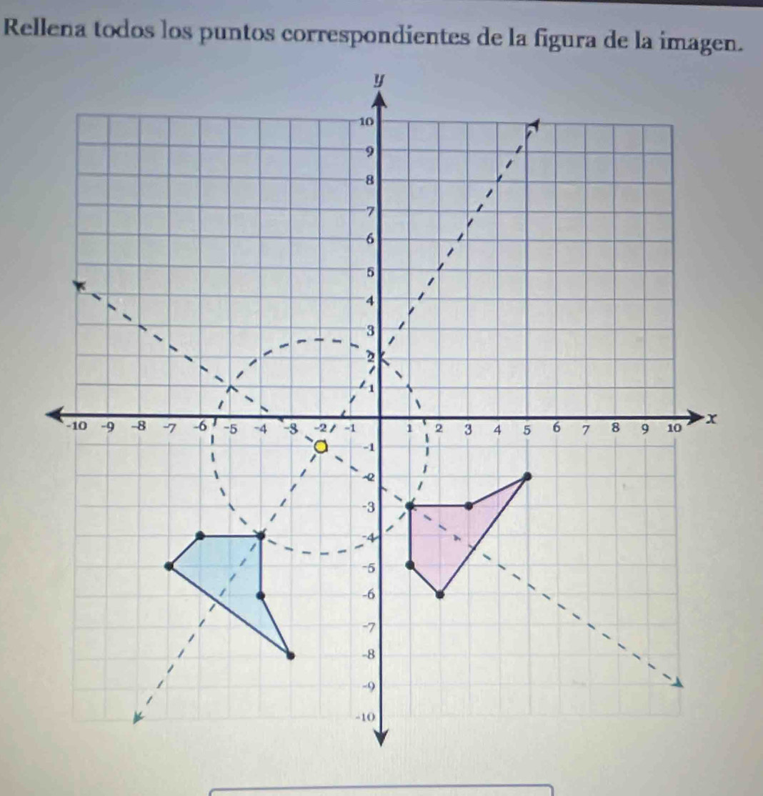 Rellena todos los puntos correspondientes de la figura de la imagen.